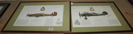 Pr ltd edition prints of War planes & 3 others